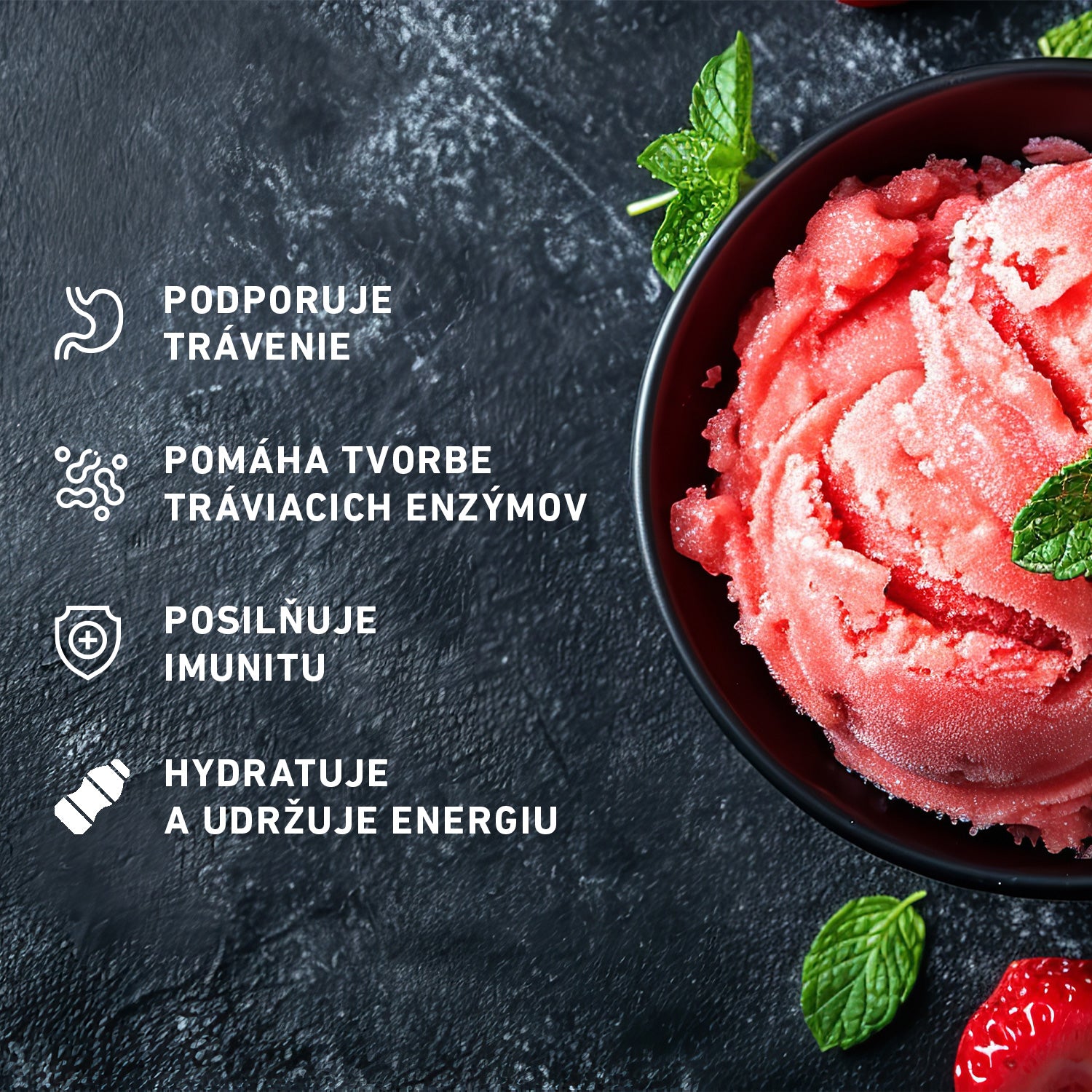 HYDRATION + DIGESTION - Jahodový Sorbet